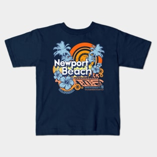 Newport Beach California Grunge Kids T-Shirt